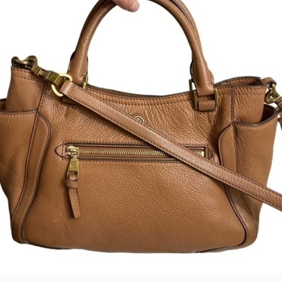 Tory Burch brown pebbled leather two way bag - Picture 1 of 14